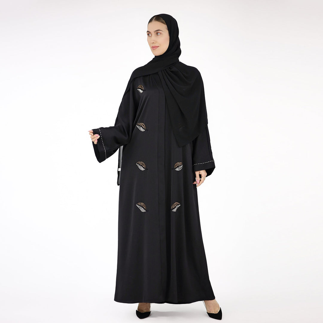 Get trendy with Basma Abaya Set - Black - Dresses available at Voilee NY. Grab yours for $59.90 today!