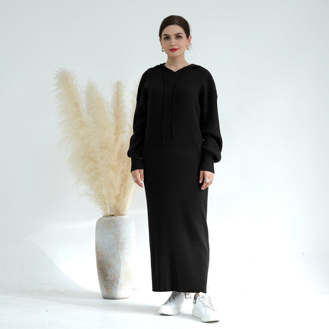 Get trendy with Bell Sleeve Maxi Sweaterdress - Black - Sweater available at Voilee NY. Grab yours for $49.99 today!