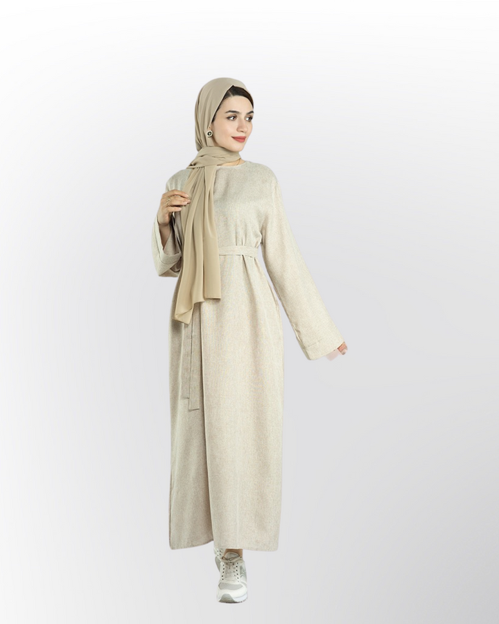 Get trendy with Elora Linen Set - Bone - Dresses available at Voilee NY. Grab yours for $99.90 today!