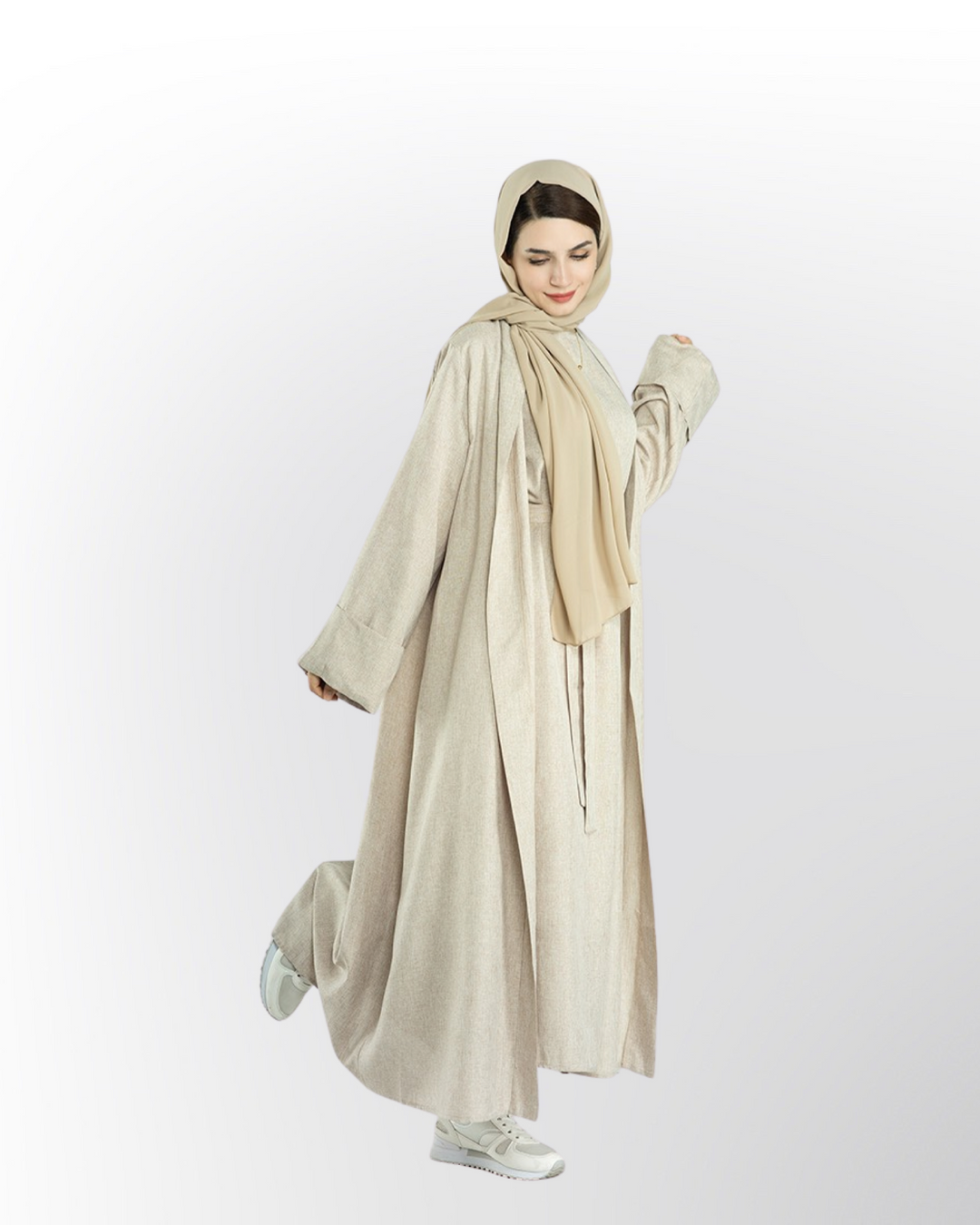 Get trendy with Elora Linen Set - Bone - Dresses available at Voilee NY. Grab yours for $99.90 today!