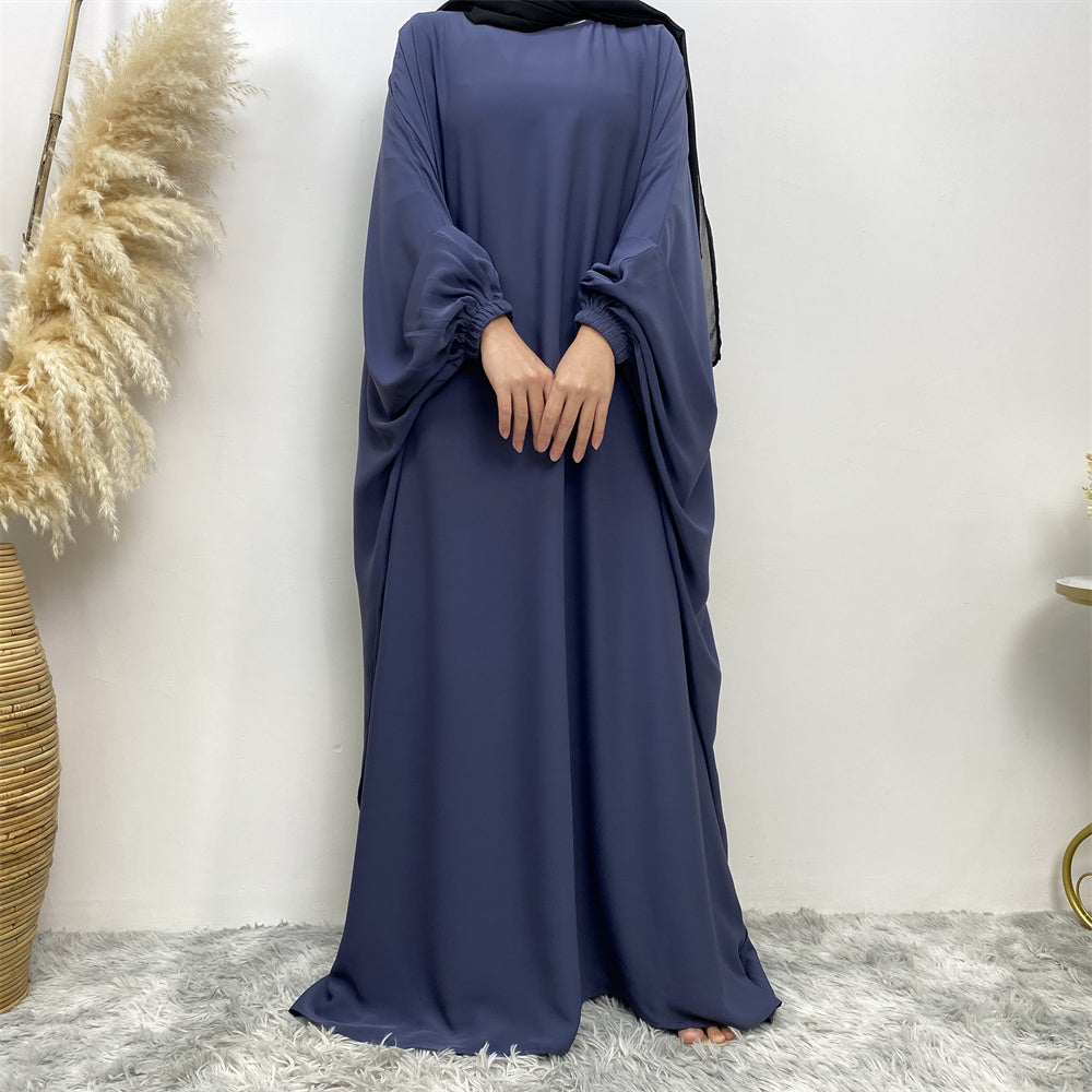 Get trendy with Larissa Butterfly Abaya - Denim -  available at Voilee NY. Grab yours for $34.99 today!