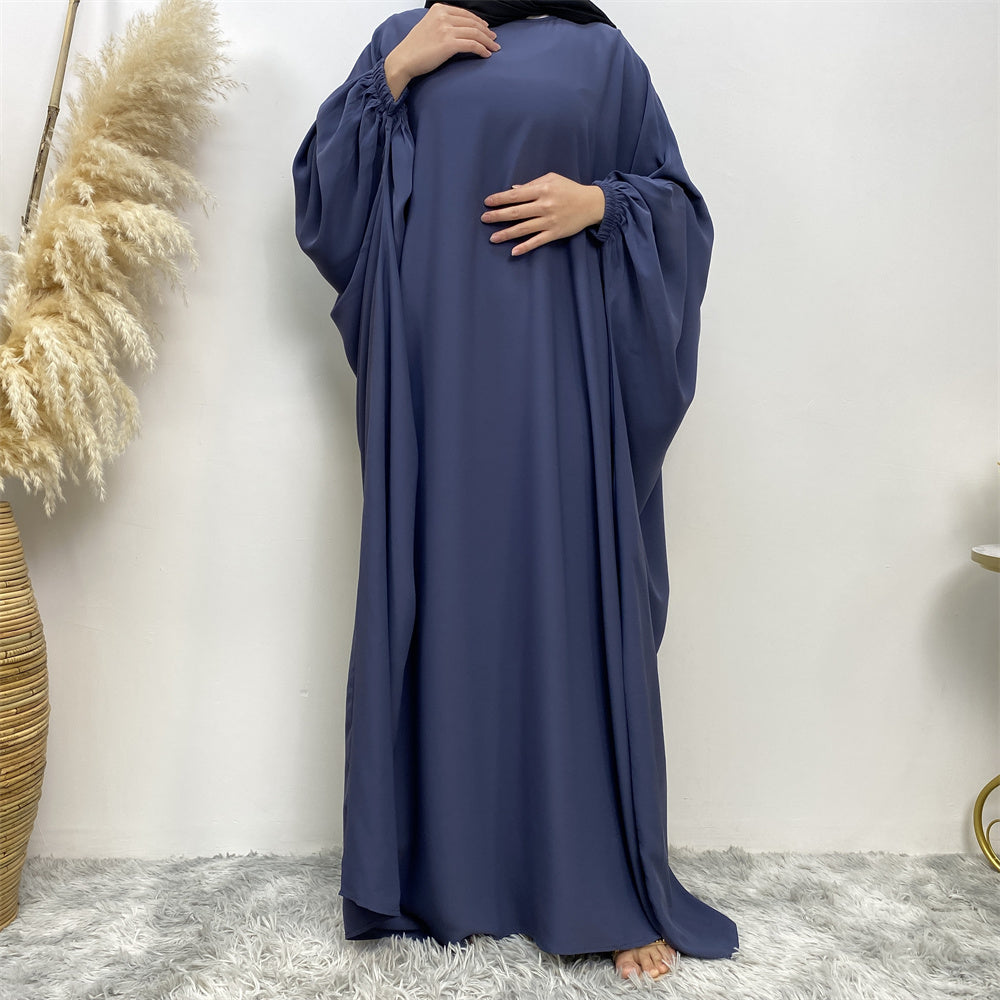 Get trendy with Larissa Butterfly Abaya - Denim -  available at Voilee NY. Grab yours for $34.99 today!