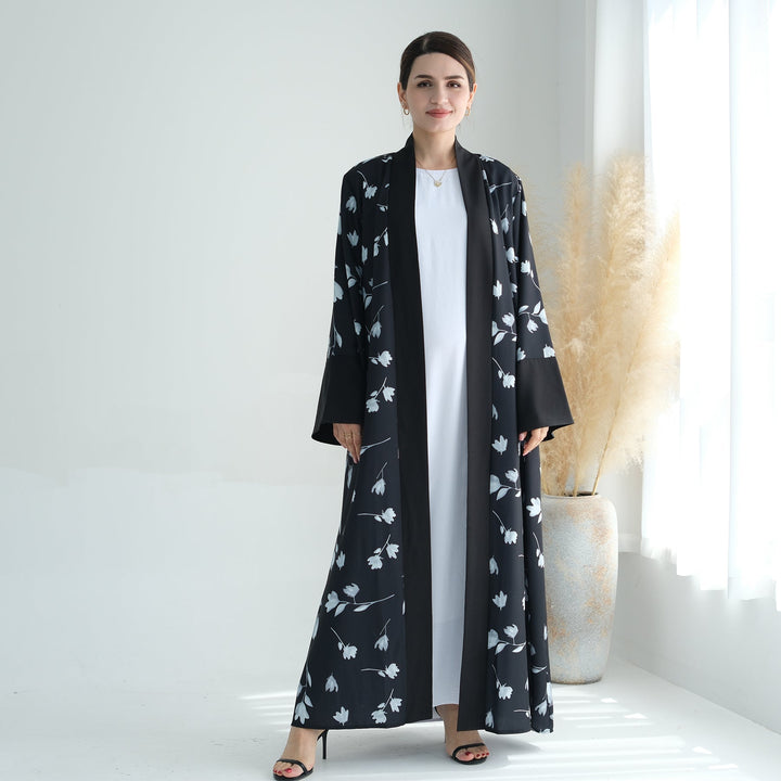 Get trendy with Flora 2-Piece Abaya Set - Black -  available at Voilee NY. Grab yours for $89.90 today!