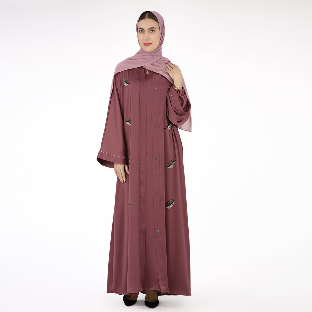 Get trendy with Basma Abaya Set - Dusty Rose - Dresses available at Voilee NY. Grab yours for $120 today!