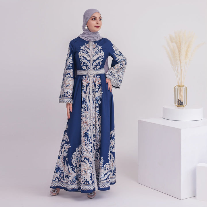 Get trendy with Sanah Long Sleeve Kaftan - Blue - Dresses available at Voilee NY. Grab yours for $79.90 today!