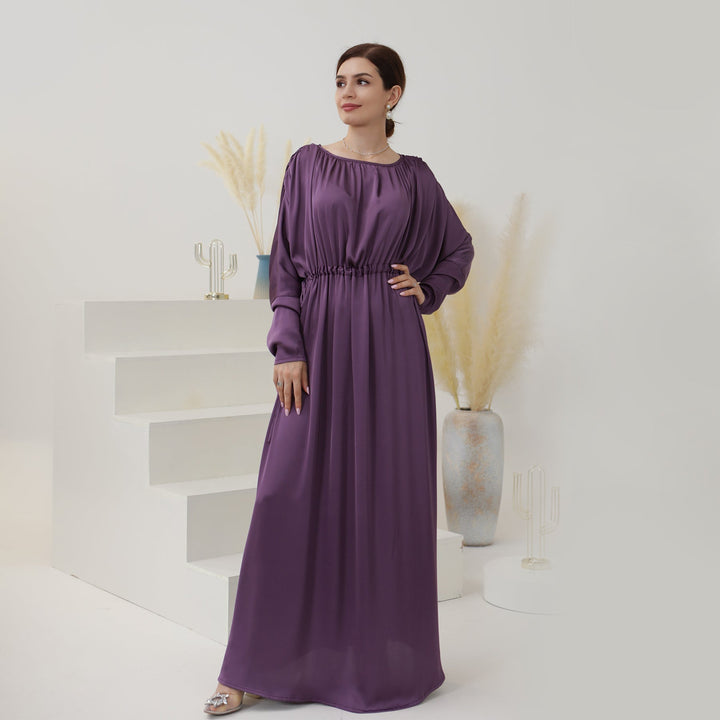 Get trendy with Kristal Satin Maxi Dress - Purple - Dresses available at Voilee NY. Grab yours for $54.99 today!