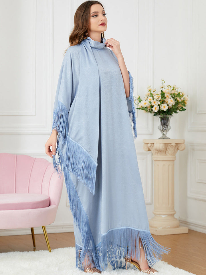 Get trendy with Marida Fringe Loungewear - Blue - Dresses available at Voilee NY. Grab yours for $74.90 today!