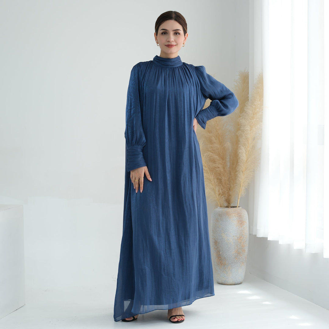 Get trendy with Indira Sparkles Long Sleeve Maxi Dress - Blue - Dresses available at Voilee NY. Grab yours for $69.90 today!