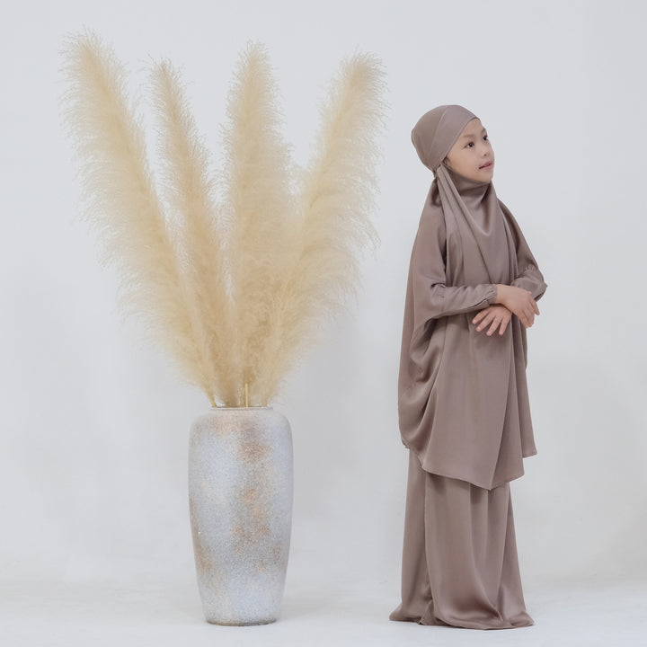 Get trendy with Nabela Kids Jilbab Set - Beige - Skirts available at Voilee NY. Grab yours for $44.90 today!