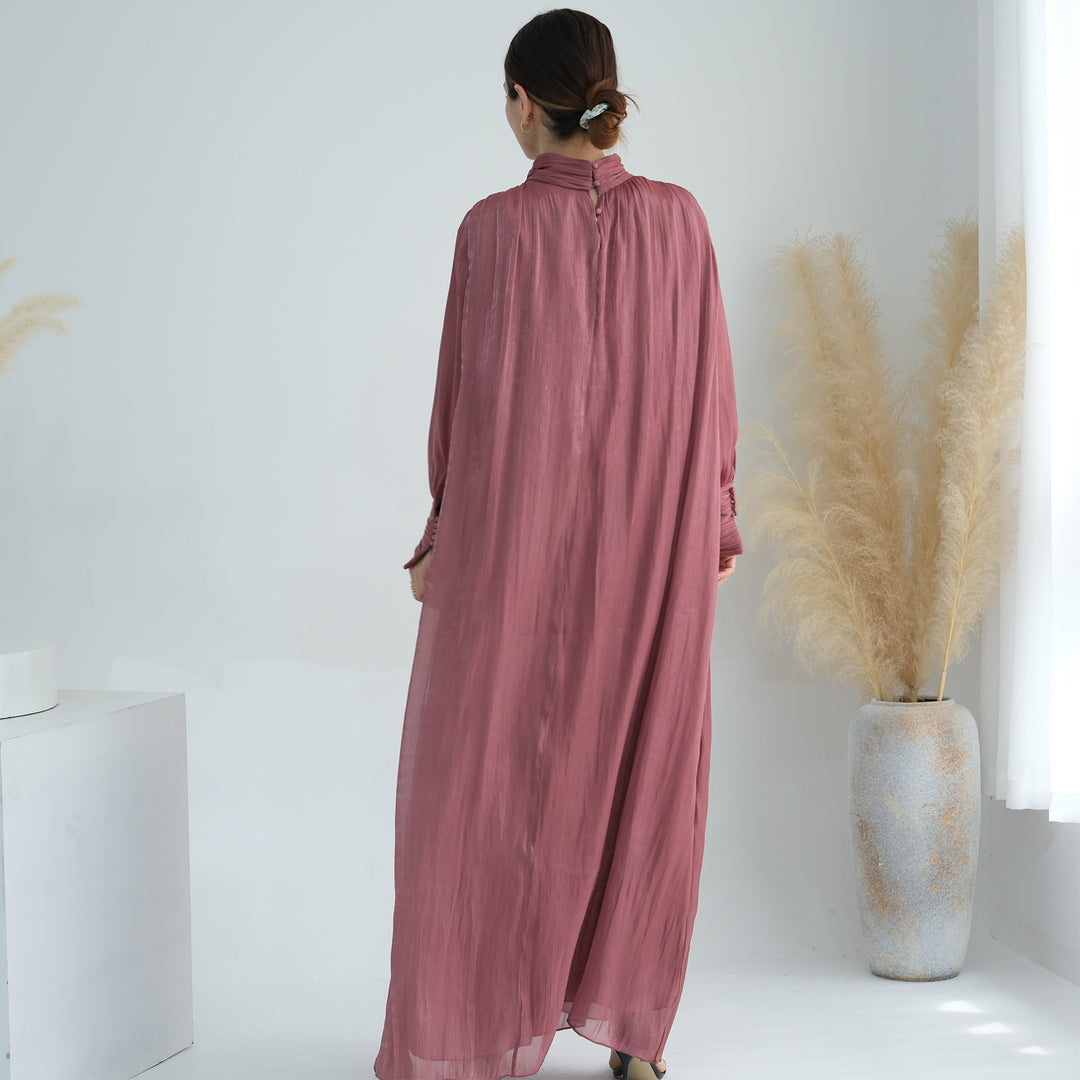 Get trendy with Indira Sparkles Long Sleeve Maxi Dress - Magenta - Dresses available at Voilee NY. Grab yours for $69.90 today!