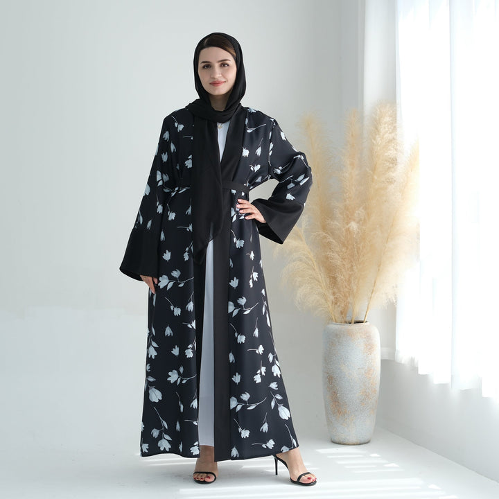 Get trendy with Flora 2-Piece Abaya Set - Black -  available at Voilee NY. Grab yours for $89.90 today!