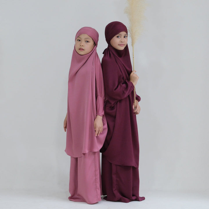 Get trendy with Nabela Kids Jilbab Set - Rose - Skirts available at Voilee NY. Grab yours for $44.90 today!