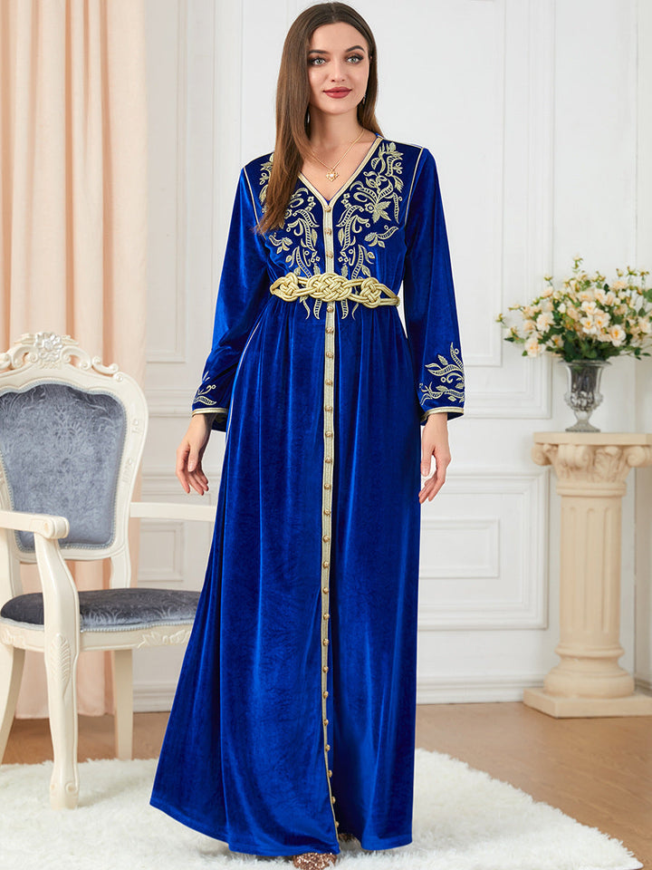 Get trendy with Diana Royal Velvet Kaftan - Limited - Dresses available at Voilee NY. Grab yours for $99.90 today!