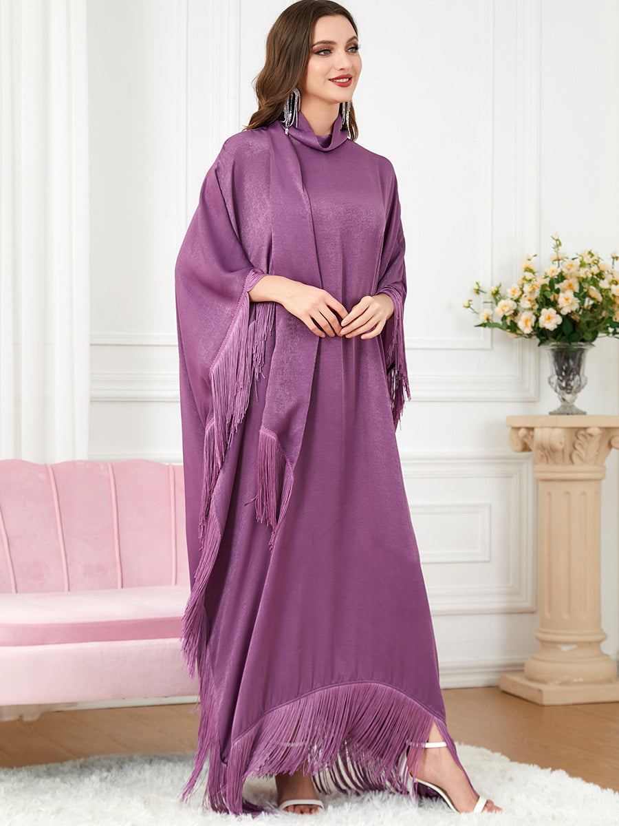 Marida Fringe Loungewear - Purple Dresses from Voilee NY