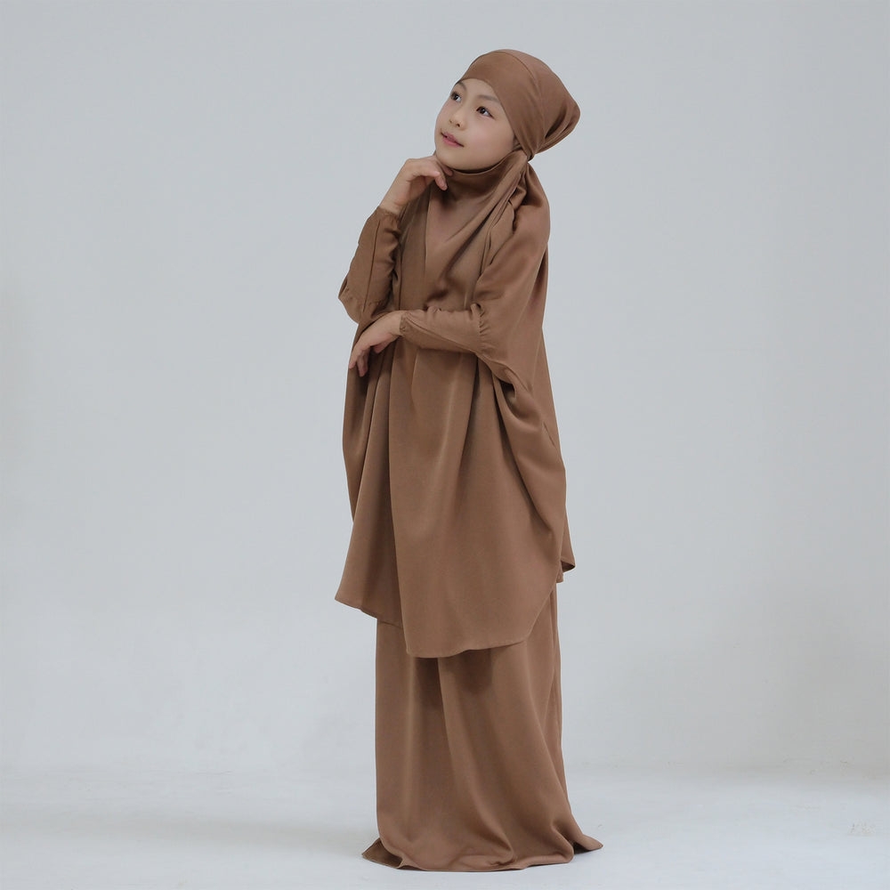 Get trendy with Nabela Kids Jilbab Set - Honey - Skirts available at Voilee NY. Grab yours for $44.90 today!