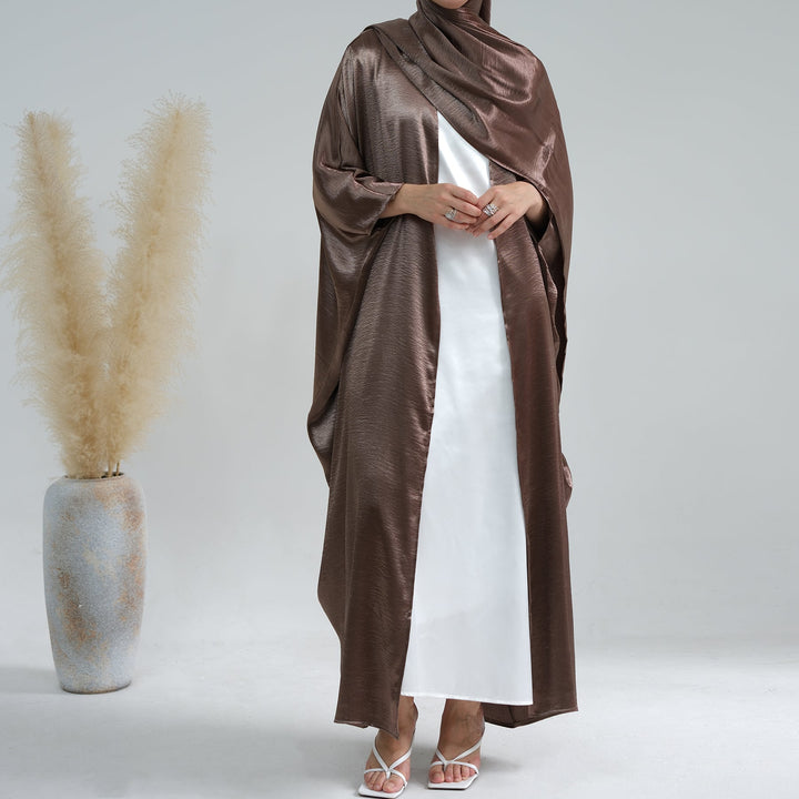 Get trendy with Amalia 3-Piece Abaya Set - Pewter -  available at Voilee NY. Grab yours for $110 today!