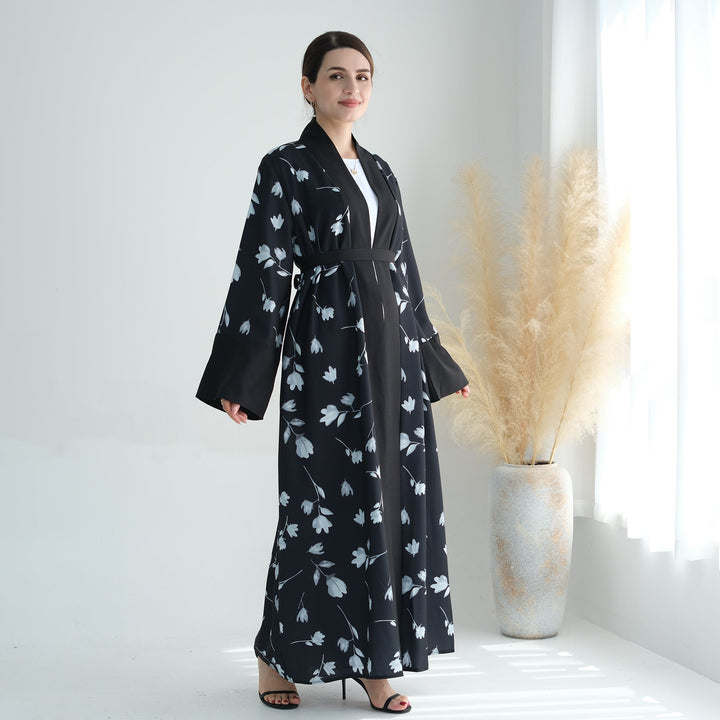 Get trendy with Flora 2-Piece Abaya Set - Black -  available at Voilee NY. Grab yours for $89.90 today!