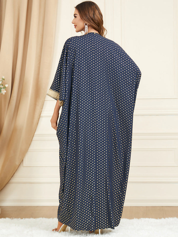 Get trendy with Jade Polka Kaftan Black - Limited - Dresses available at Voilee NY. Grab yours for $89.90 today!
