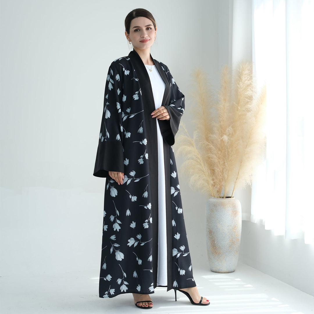 Get trendy with Flora 2-Piece Abaya Set - Black -  available at Voilee NY. Grab yours for $89.90 today!