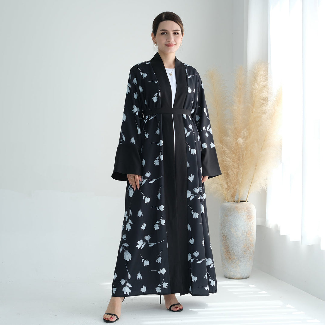 Get trendy with Flora 2-Piece Abaya Set - Black -  available at Voilee NY. Grab yours for $89.90 today!