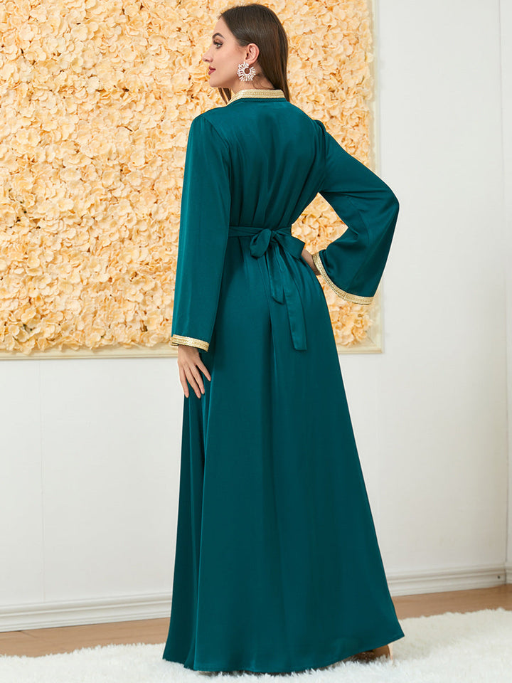 Get trendy with Yasmin Kaftan - Emerald - Dresses available at Voilee NY. Grab yours for $120 today!