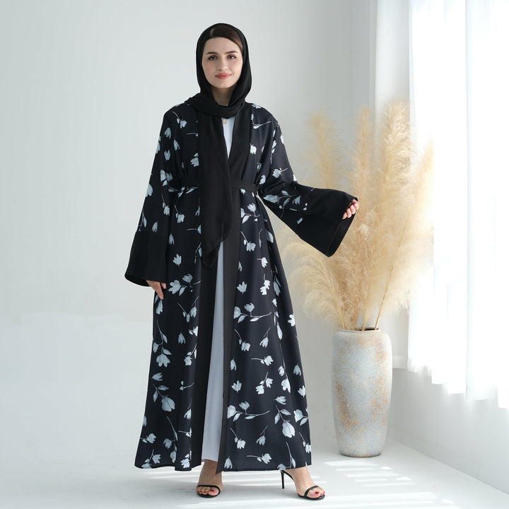 Get trendy with Flora 2-Piece Abaya Set - Black -  available at Voilee NY. Grab yours for $89.90 today!