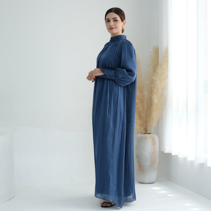 Get trendy with Indira Sparkles Long Sleeve Maxi Dress - Blue - Dresses available at Voilee NY. Grab yours for $69.90 today!
