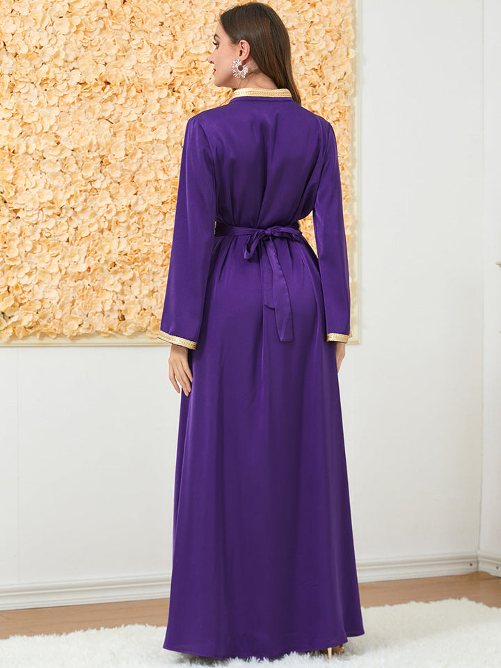 Get trendy with Yasmin Kaftan - Purple - Dresses available at Voilee NY. Grab yours for $120 today!