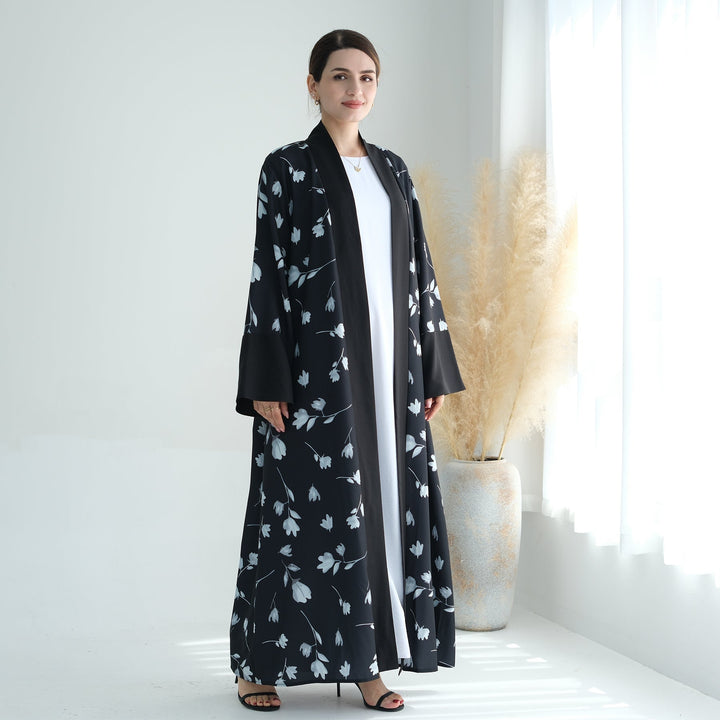 Get trendy with Flora 2-Piece Abaya Set - Black -  available at Voilee NY. Grab yours for $89.90 today!