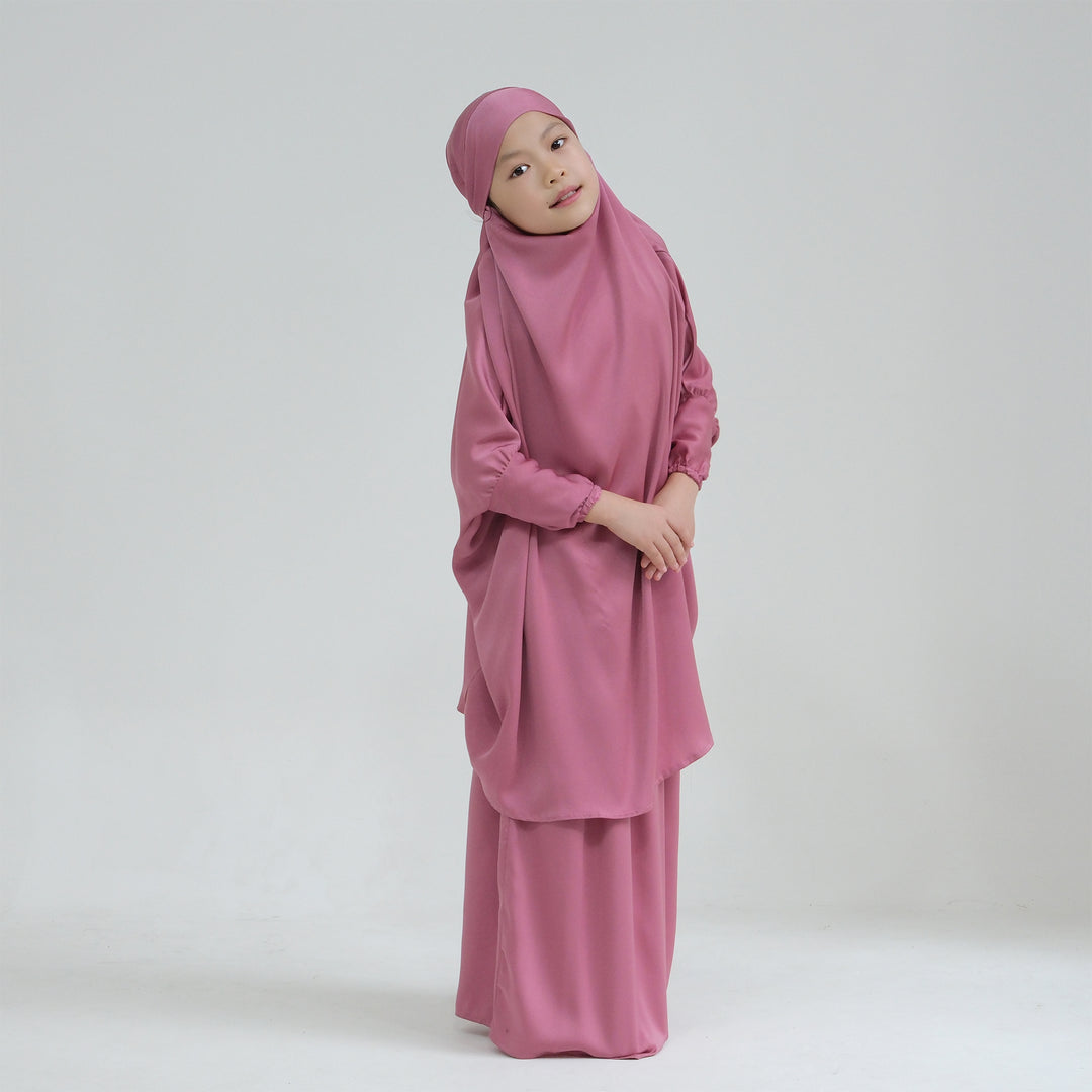 Get trendy with Nabela Kids Jilbab Set - Rose - Skirts available at Voilee NY. Grab yours for $44.90 today!