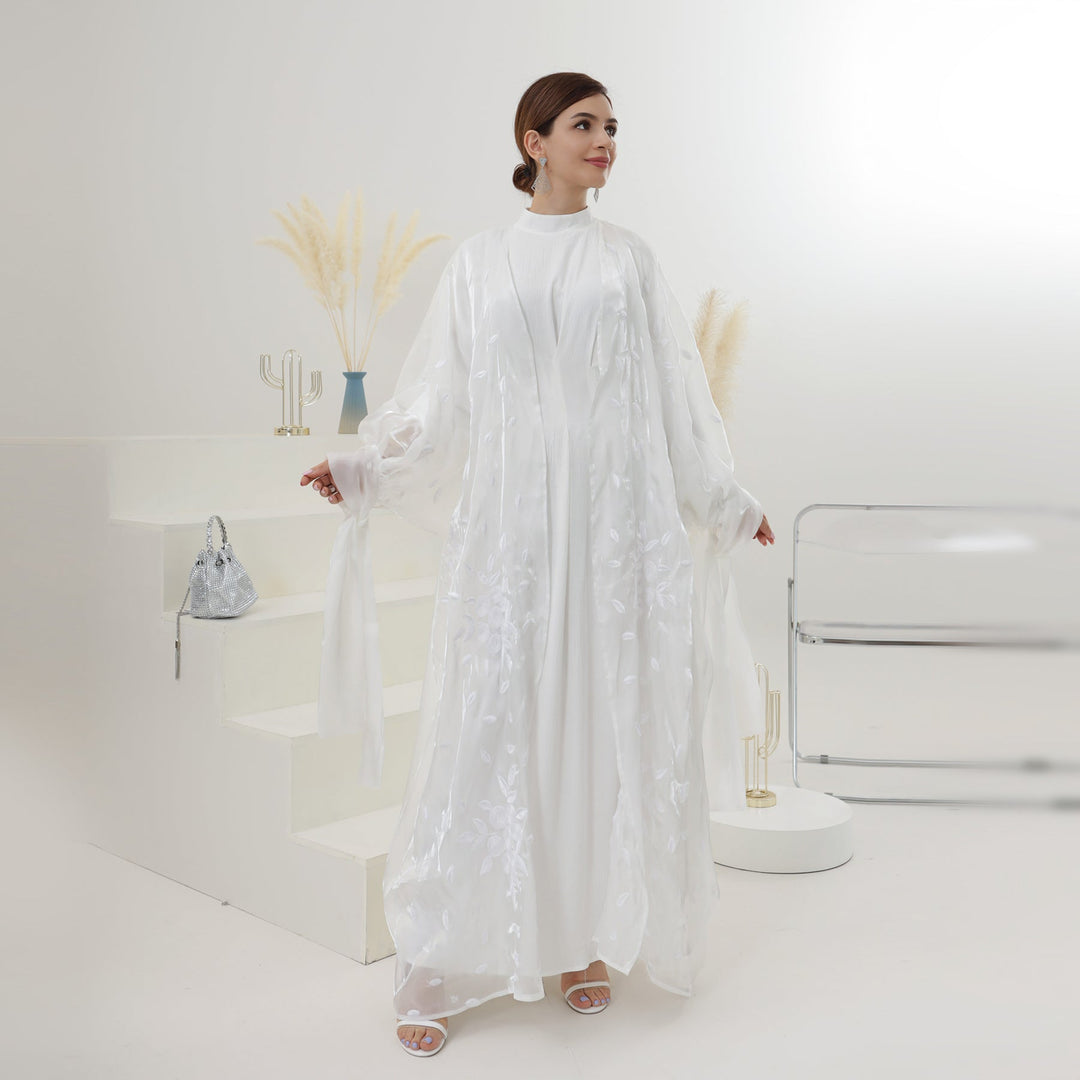 Get trendy with Daniella White Abaya - Dresses available at Voilee NY. Grab yours for $74.90 today!