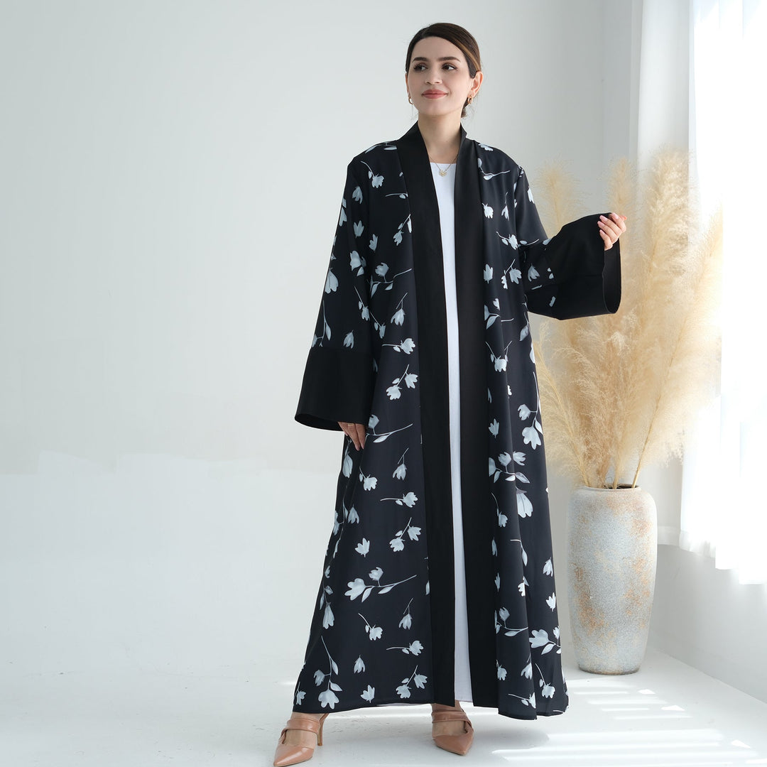 Get trendy with Flora 2-Piece Abaya Set - Black -  available at Voilee NY. Grab yours for $89.90 today!