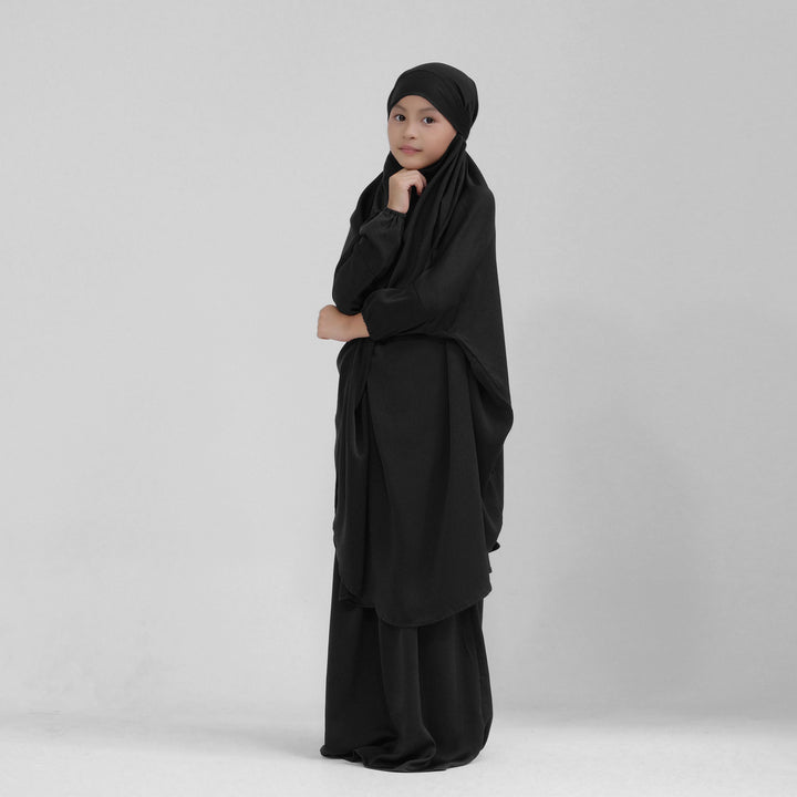 Get trendy with Nabela Kids Jilbab Set - Black - Skirts available at Voilee NY. Grab yours for $44.90 today!