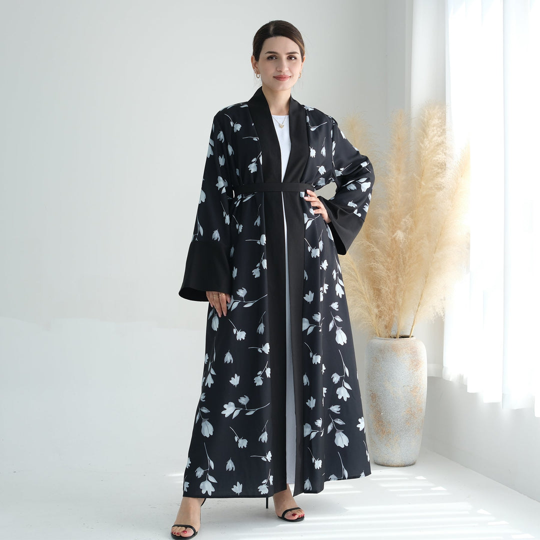 Get trendy with Flora 2-Piece Abaya Set - Black -  available at Voilee NY. Grab yours for $89.90 today!