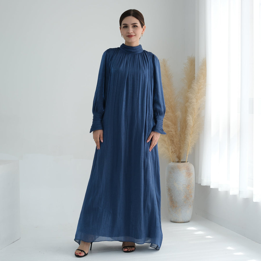 Get trendy with Indira Sparkles Long Sleeve Maxi Dress - Blue - Dresses available at Voilee NY. Grab yours for $69.90 today!