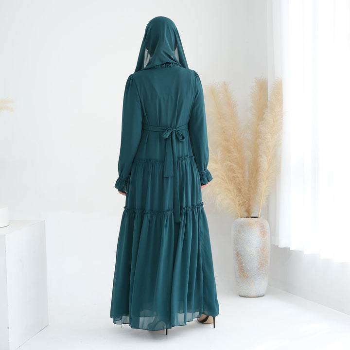 Get trendy with Molly Prairie Chiffon Maxi Dress - Dark Emerald - Dresses available at Voilee NY. Grab yours for $69.90 today!