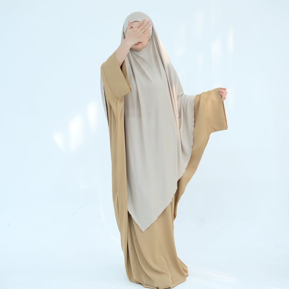 Get trendy with Modal Maxi Khimar - Beige - Hijab available at Voilee NY. Grab yours for $39.90 today!