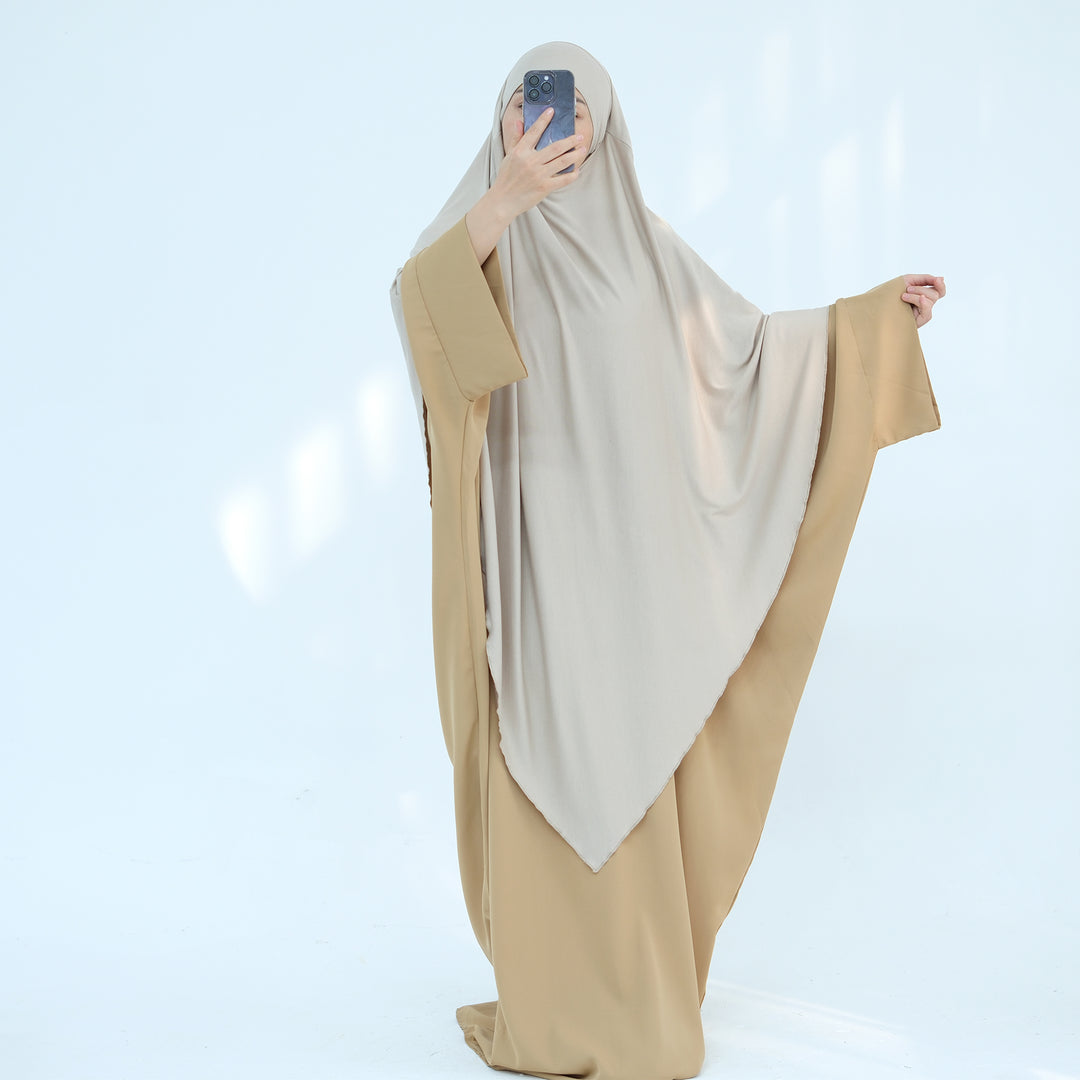 Get trendy with Modal Maxi Khimar - Beige - Hijab available at Voilee NY. Grab yours for $39.90 today!