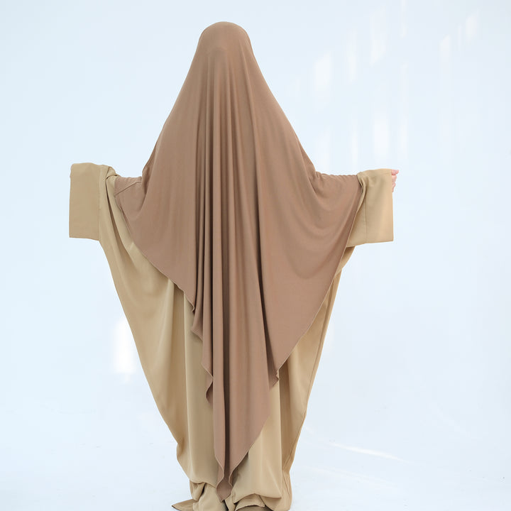 Get trendy with Modal Maxi Khimar - Camel - Hijab available at Voilee NY. Grab yours for $39.90 today!