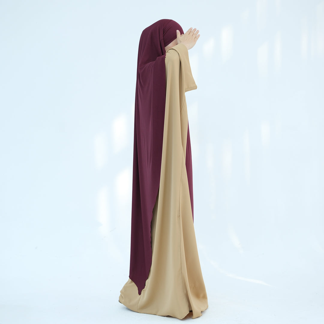 Get trendy with Modal Maxi Khimar - Wine - Hijab available at Voilee NY. Grab yours for $39.90 today!