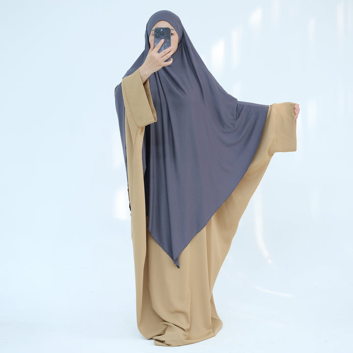 Get trendy with Modal Maxi Khimar - Gray - Hijab available at Voilee NY. Grab yours for $39.90 today!