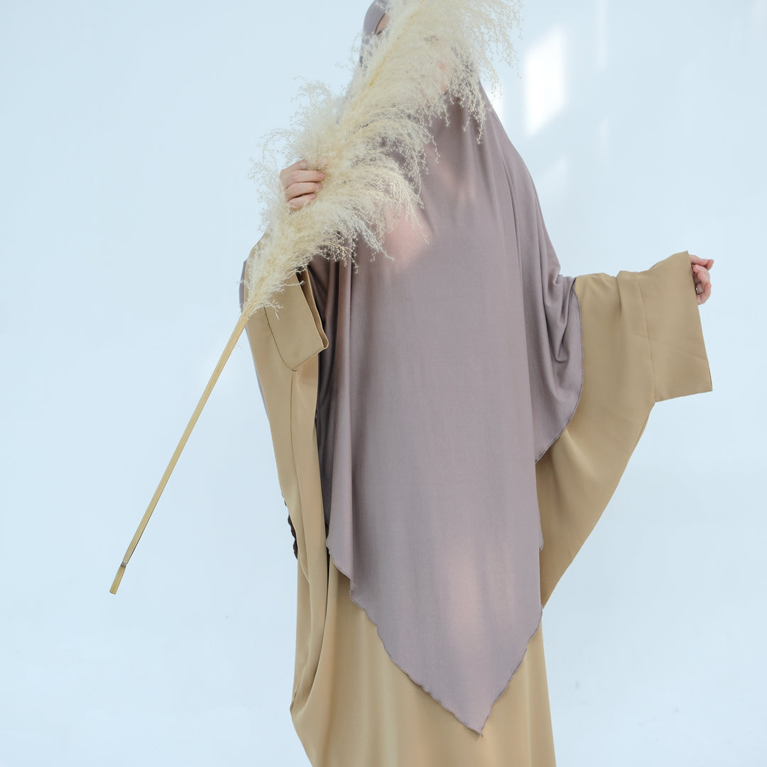 Get trendy with Modal Maxi Khimar - Taupe - Hijab available at Voilee NY. Grab yours for $39.90 today!