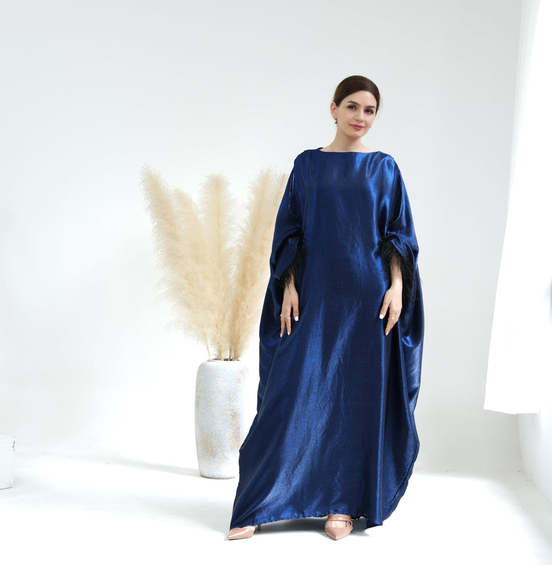 Get trendy with Marianne Butterfly Abaya - Blue - Dresses available at Voilee NY. Grab yours for $72.90 today!