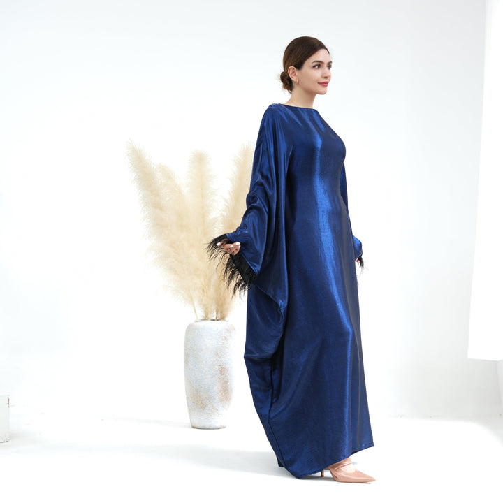Get trendy with Marianne Butterfly Abaya - Blue - Dresses available at Voilee NY. Grab yours for $72.90 today!