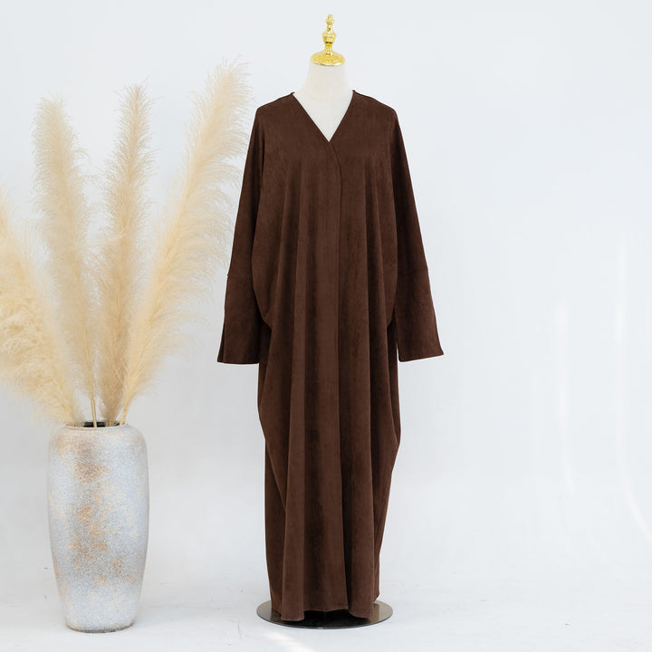 Get trendy with Ellie Suede Cold Weather Duster - Brown - Cardigan available at Voilee NY. Grab yours for $54.90 today!