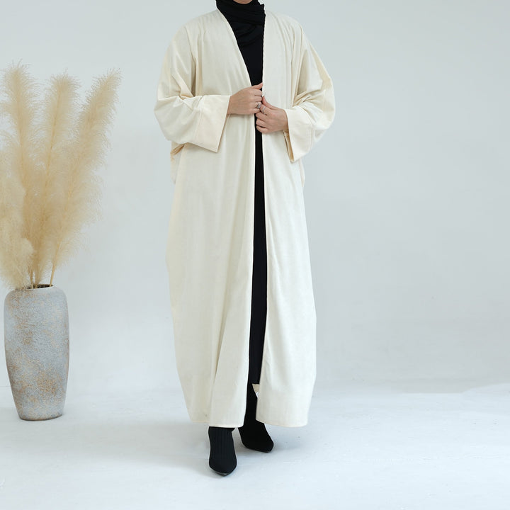Get trendy with Melissa Corduroy Autumn Duster - Eggnog - Cardigan available at Voilee NY. Grab yours for $54.90 today!