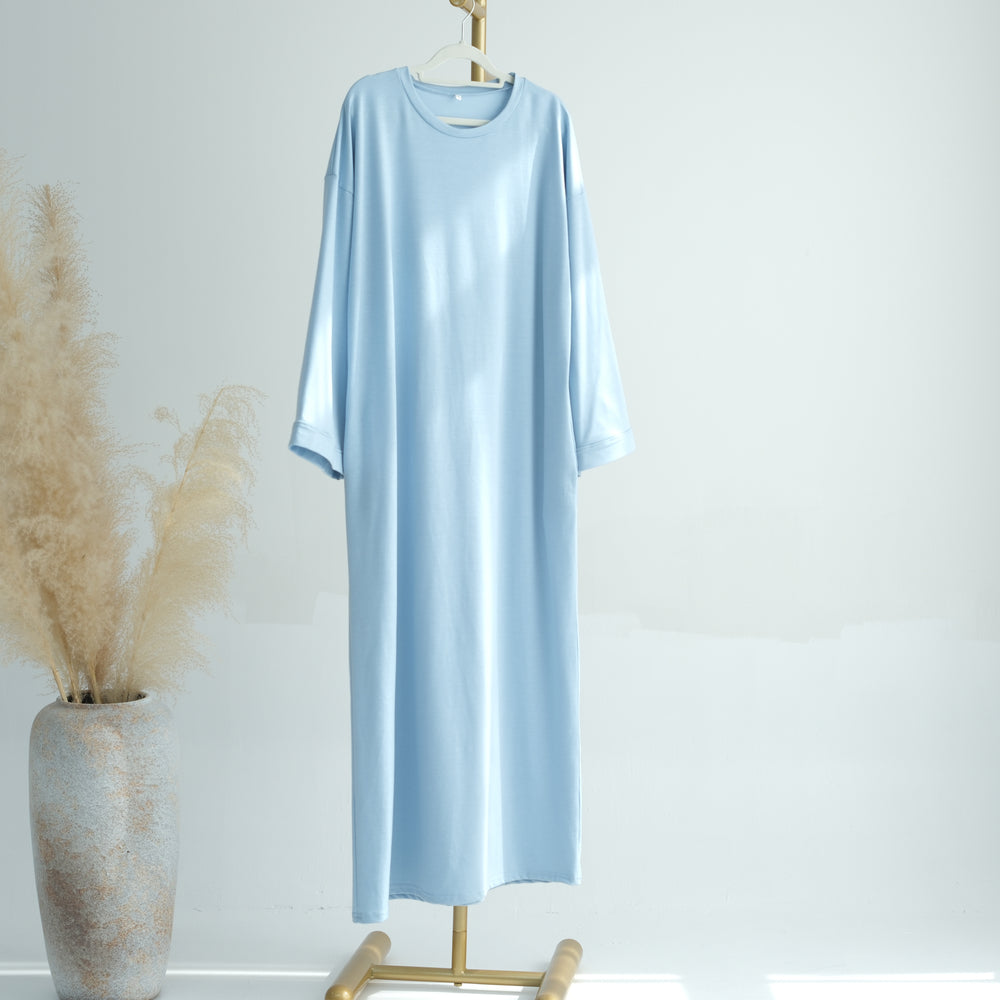 Get trendy with Ava Knit Maxi Dress - Blue - Dresses available at Voilee NY. Grab yours for $52.90 today!