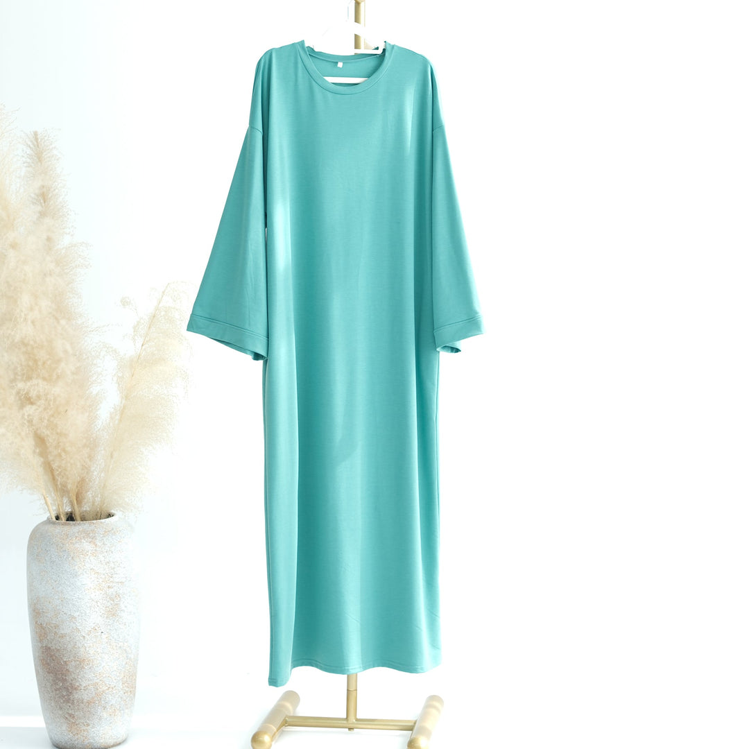 Get trendy with Ava Knit Maxi Dress - Aqua Green - Dresses available at Voilee NY. Grab yours for $52.90 today!