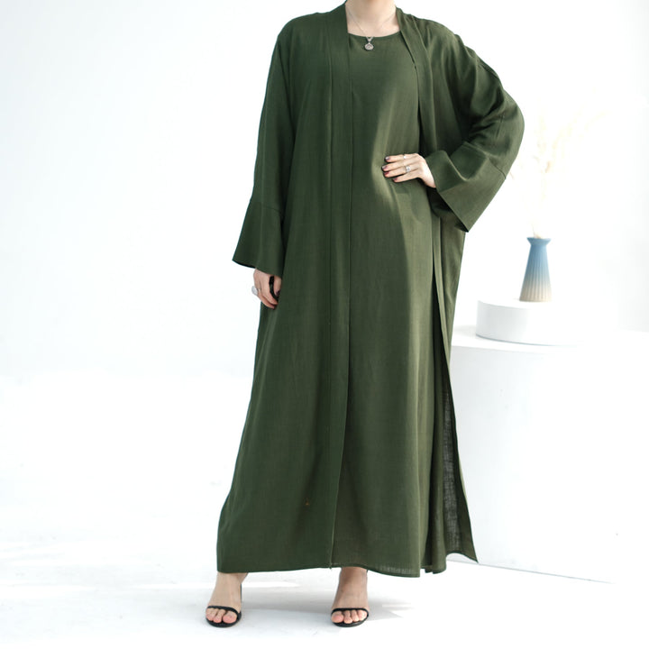 Get trendy with Aviella Linen Set - Forest - Dresses available at Voilee NY. Grab yours for $74.90 today!