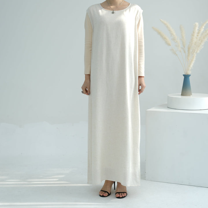 Get trendy with Aviella Linen Set - Sand - Dresses available at Voilee NY. Grab yours for $74.90 today!